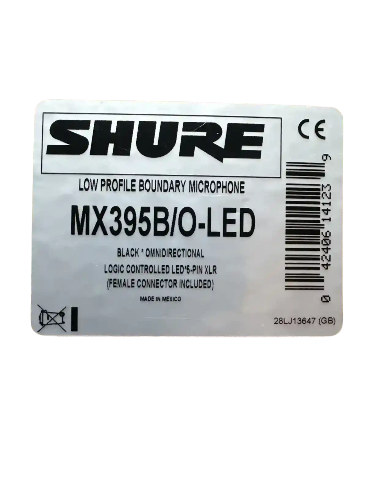 Shure MX395B/O LED Omnidirectional Boundary Condenser Microphone 1