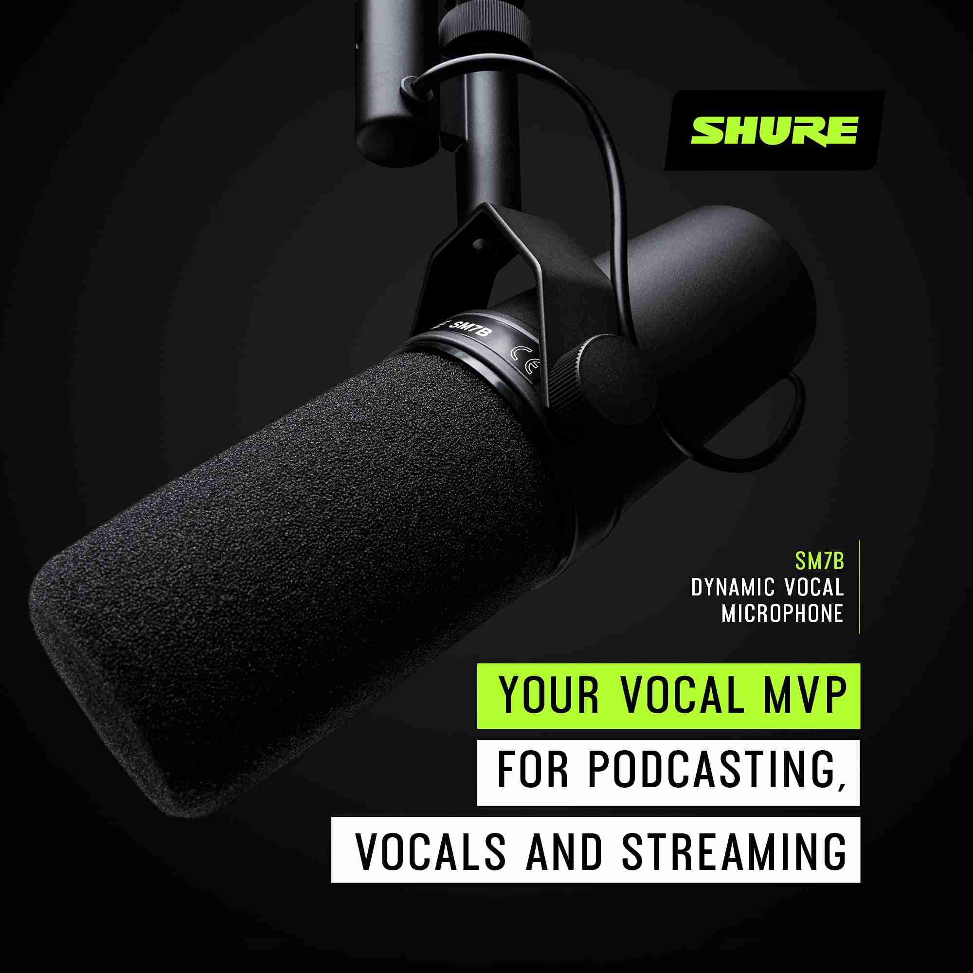 Shure SM7B Cardioid Dynamic Vocal Microphone for Podcast, Broadcast & Recording 4