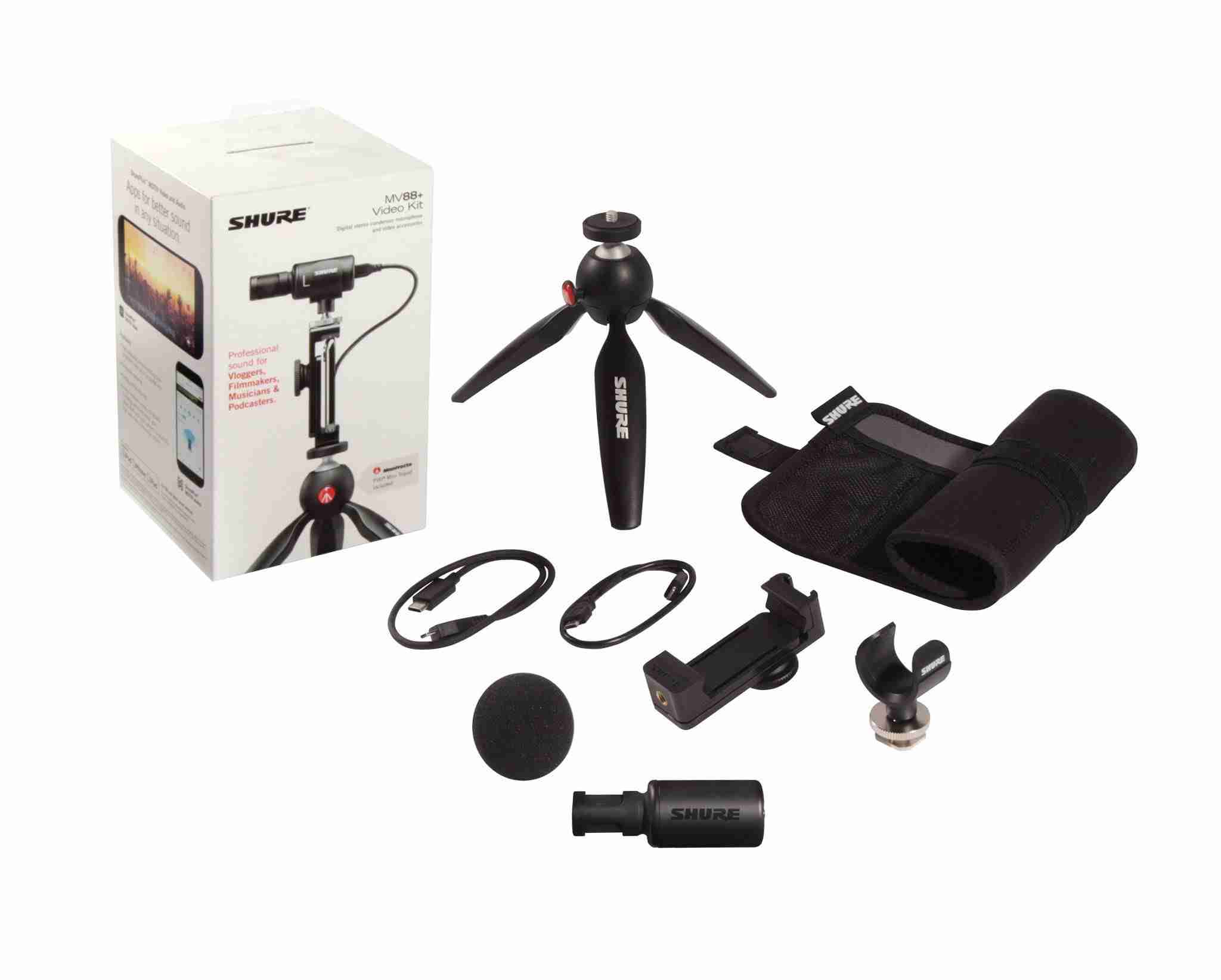 طقم فيديو ميكروفون مكثف رقمي ستيريو Shure MV88+ لأجهزة iOS وAndroid 2