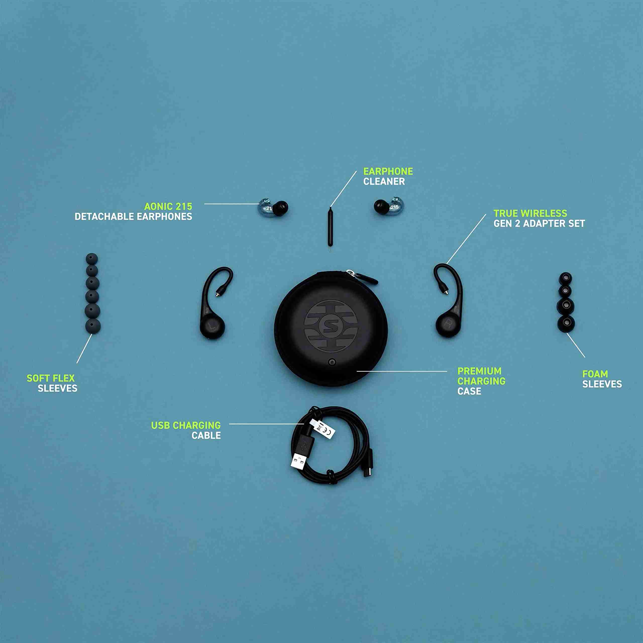 سماعات أذن لاسلكية بالكامل عازلة للصوت Shure AONIC SE215-CL-TW1، أسود 2