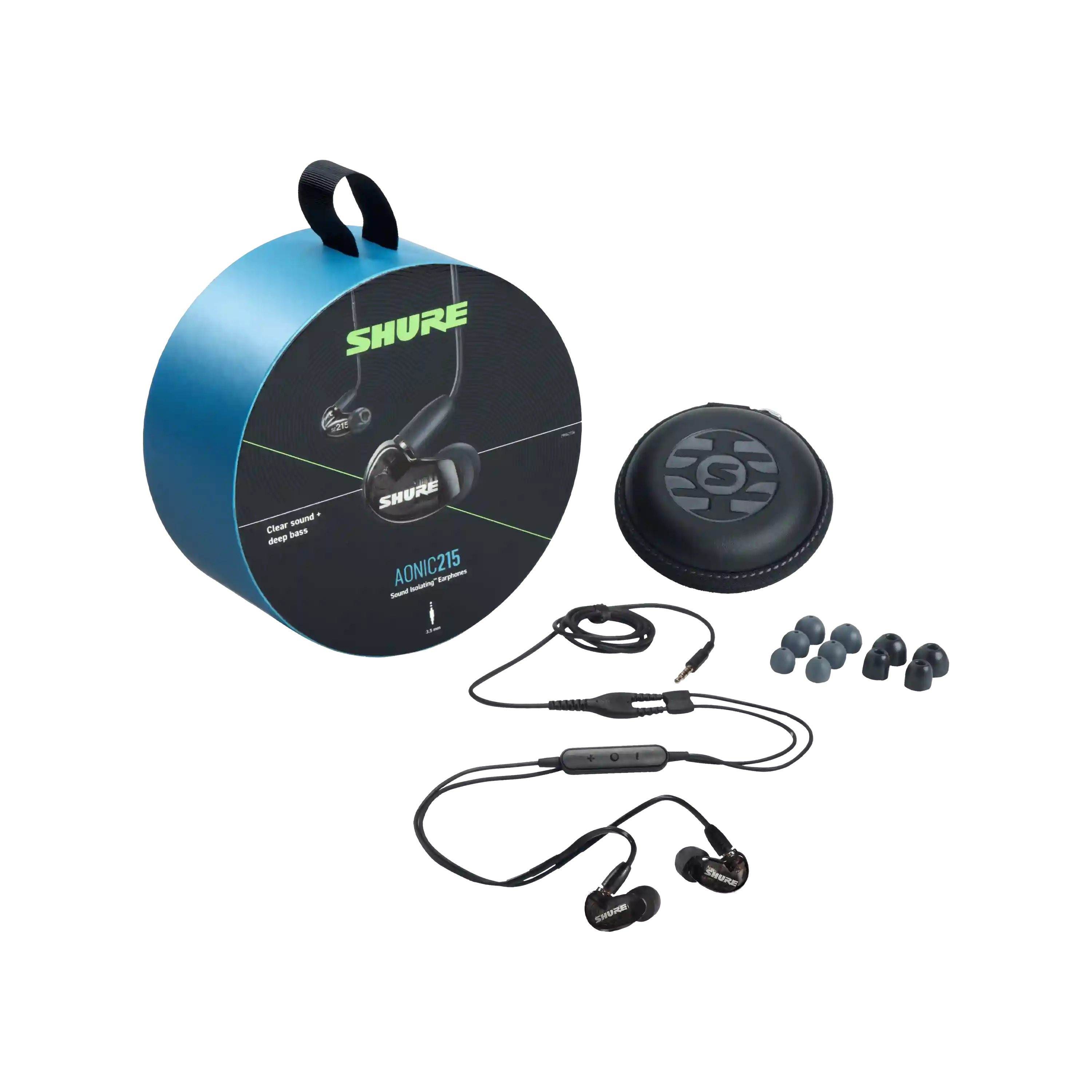سماعات مراقبة داخل الأذن سلكية عازلة للصوت Shure AONIC 215، أسود 7