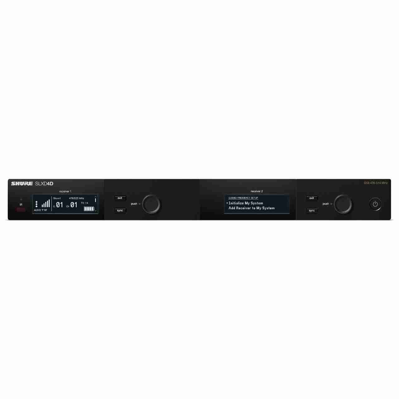 مستقبل Shure SLXD4D الرقمي اللاسلكي ثنائي القناة، نطاق J53 6