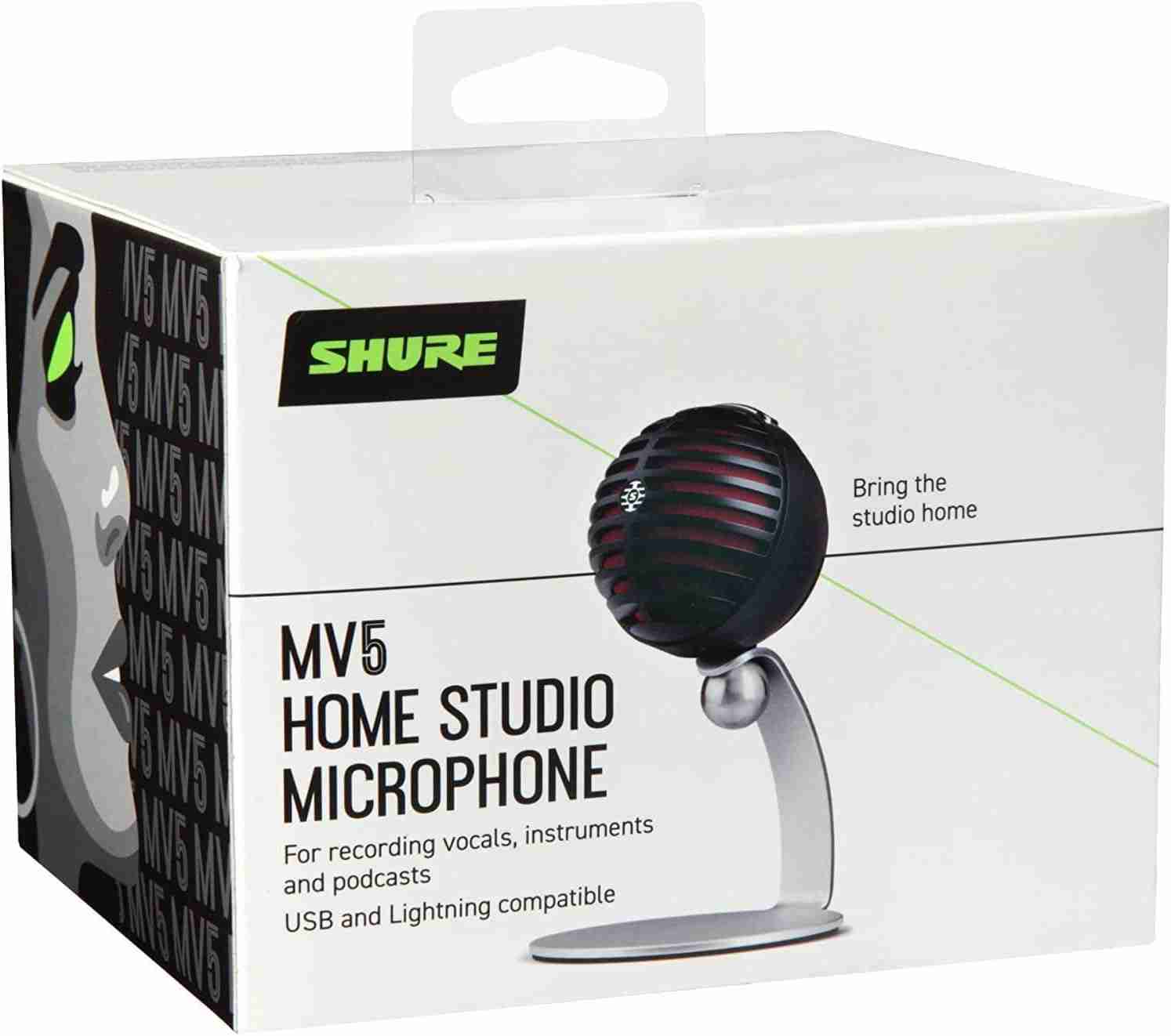 Shure MV5 ميكروفون USB مكثف رقمي للبودكاست والحواسيب الشخصية وأجهزة Mac وiOS وAndroid 6