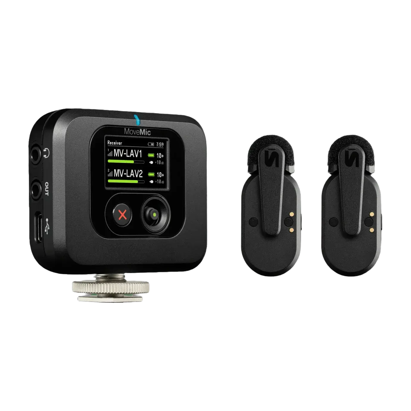 نظام ميكروفون لاسلكي طوق ثنائي القناة Shure MoveMic Two للكاميرات والهواتف الذكية 1