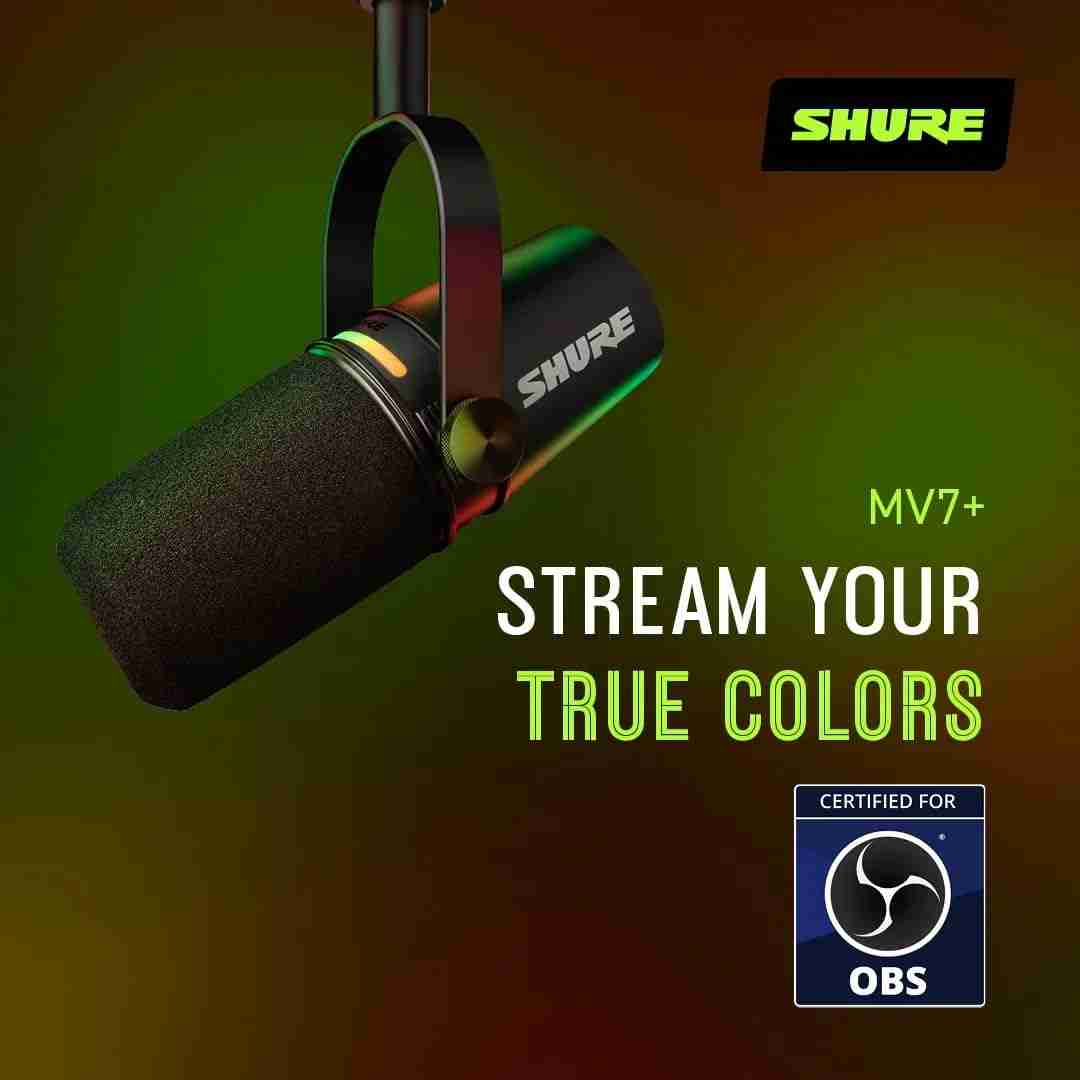 Shure MV7+ Hybrid USB/XLR Dynamic Podcast Microphone (Black) 9