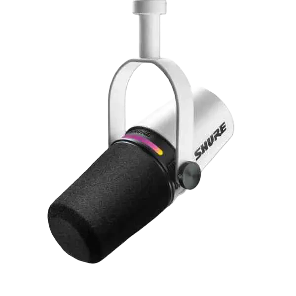 Shure MV7+ Hybrid USB/XLR Dynamic Podcast Microphone in White