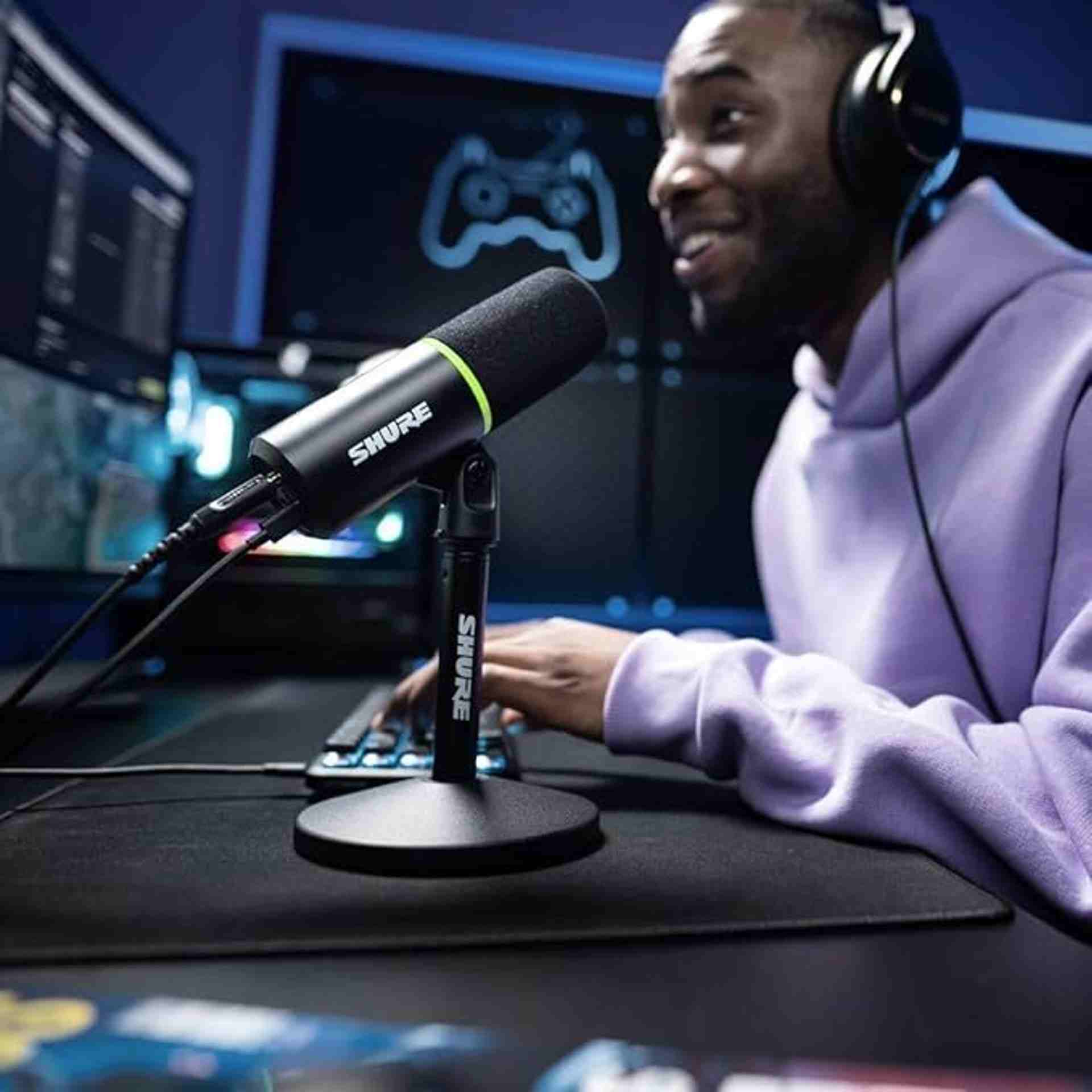Shure MV6 USB Cardioid Dynamic Microphone for Gaming and Podcasting, Black 3
