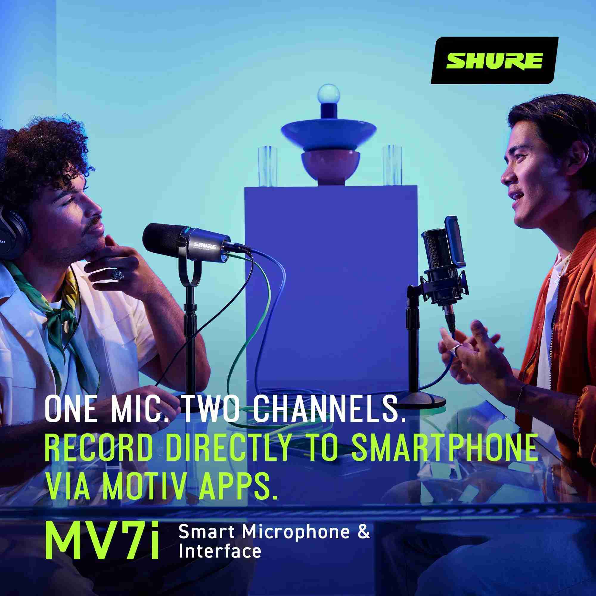 Shure MV7i Hybrid USB/XLR Dynamic Podcast Microphone for Streaming and Recording 7
