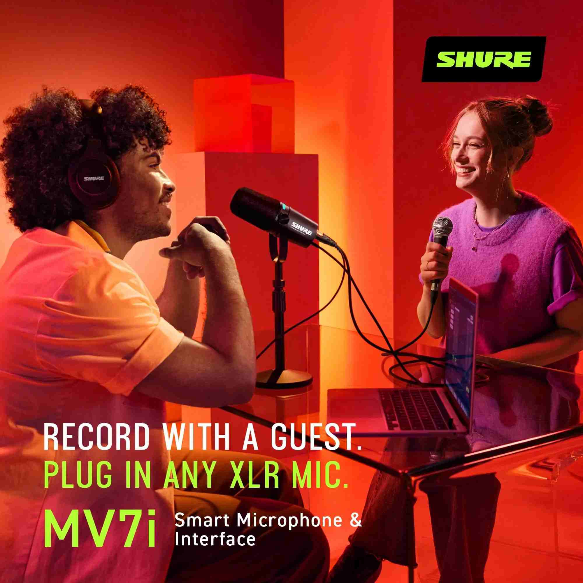 Shure MV7i Hybrid USB/XLR Dynamic Podcast Microphone for Streaming and Recording 6