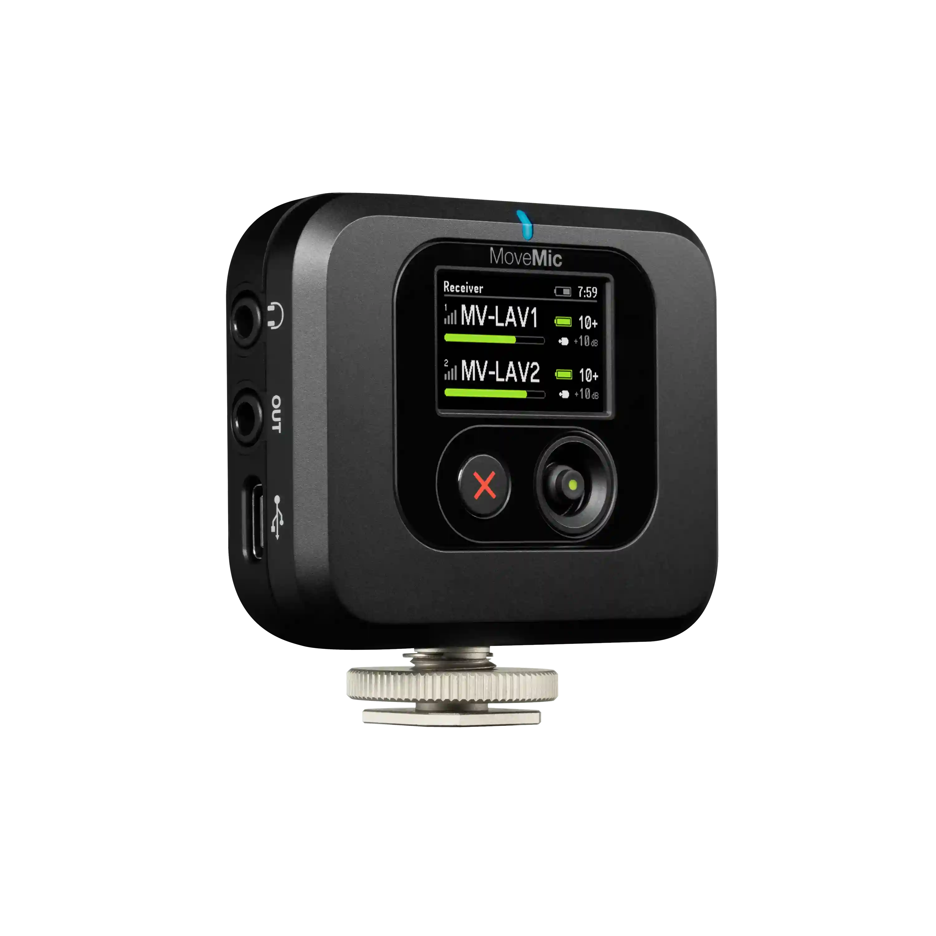 Shure MV-R-Z6 MoveMic مستقبل لاسلكي يُثبّت على الكاميرا لكاميرات DSLR والحواسيب 6