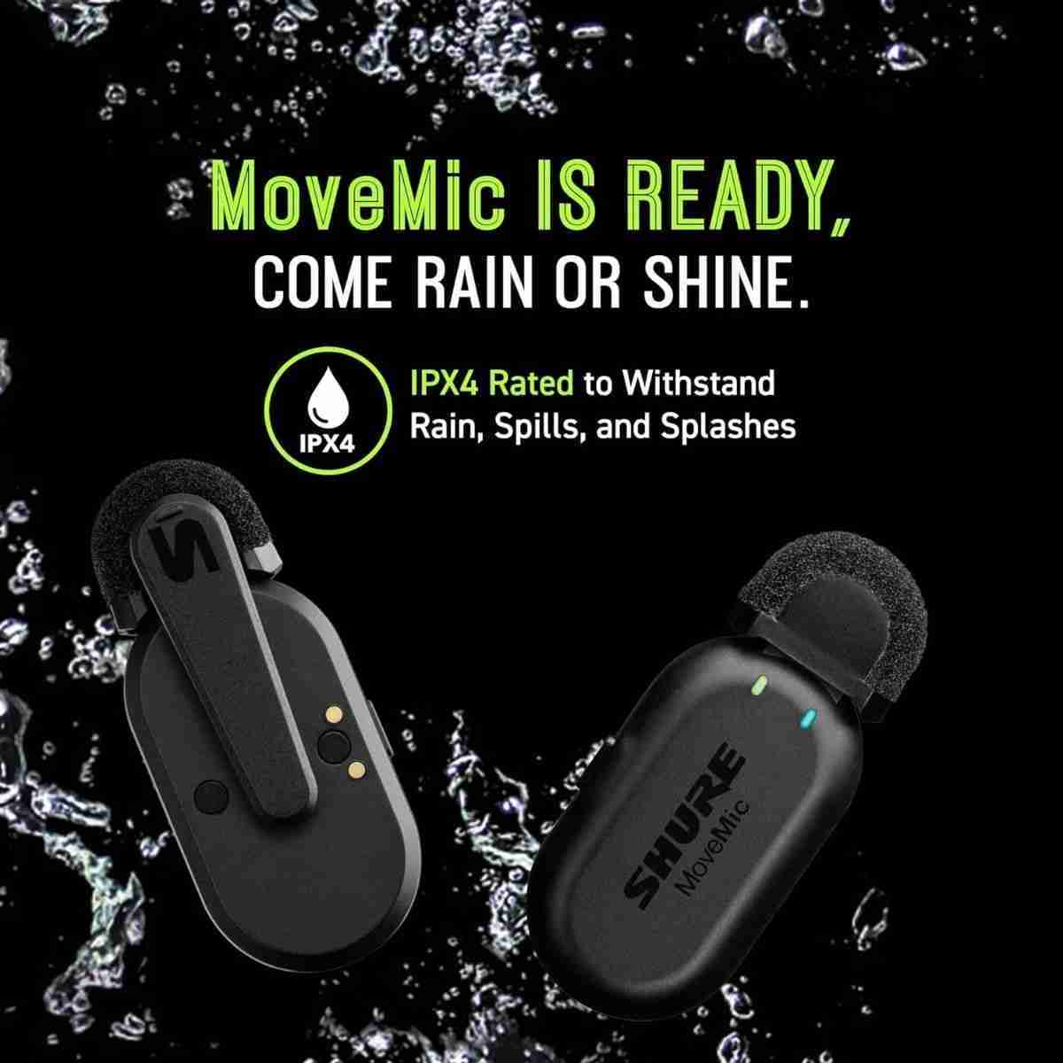 طقم مستقبِل Shure MoveMic Two | نظام ميكروفون لاسلكي طوق ثنائي القناة للكاميرات والهواتف 8