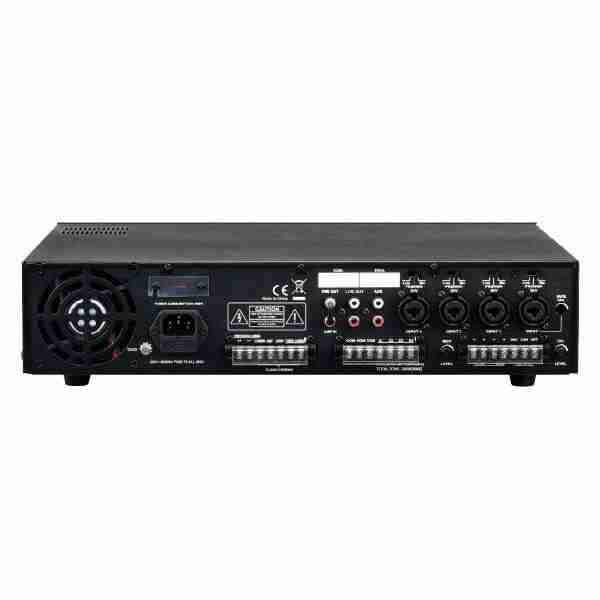 مضخم Unistar MPA-240S تجاري لأنظمة النداء العام بقدرة 240 واط و4 مناطق مع مشغل MP3 2