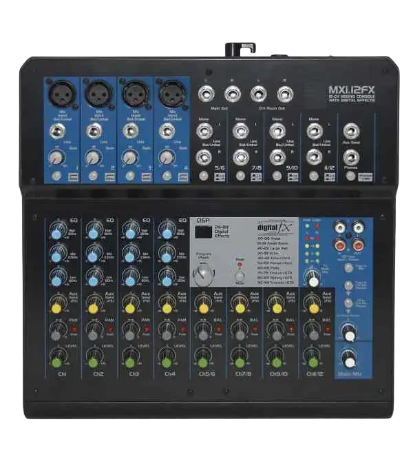 Unistar MXi.12FX 12-Channel Analog Mixer with 24-bit Digital Effects