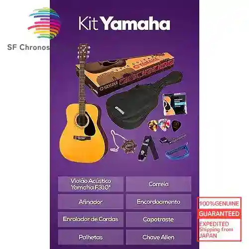 طقم بداية جيتار أكوستيك Yamaha F-310P طراز Dreadnought، لون طبيعي 3