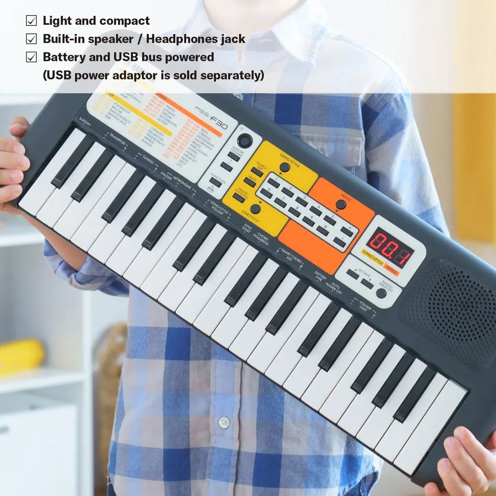 Yamaha PSS-F30 37-Key Mini Portable Keyboard for Kids, Black 4