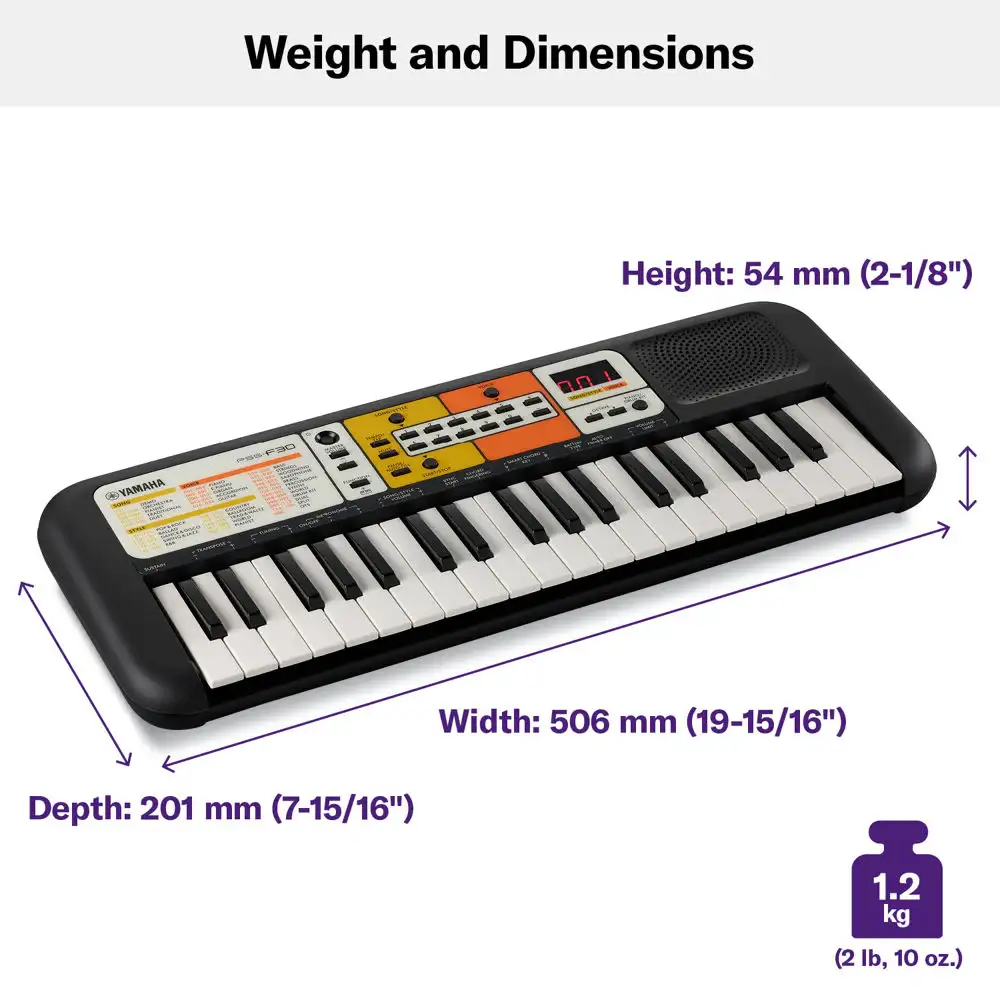 Yamaha PSS-F30 37-Key Mini Portable Keyboard for Kids, Black 7