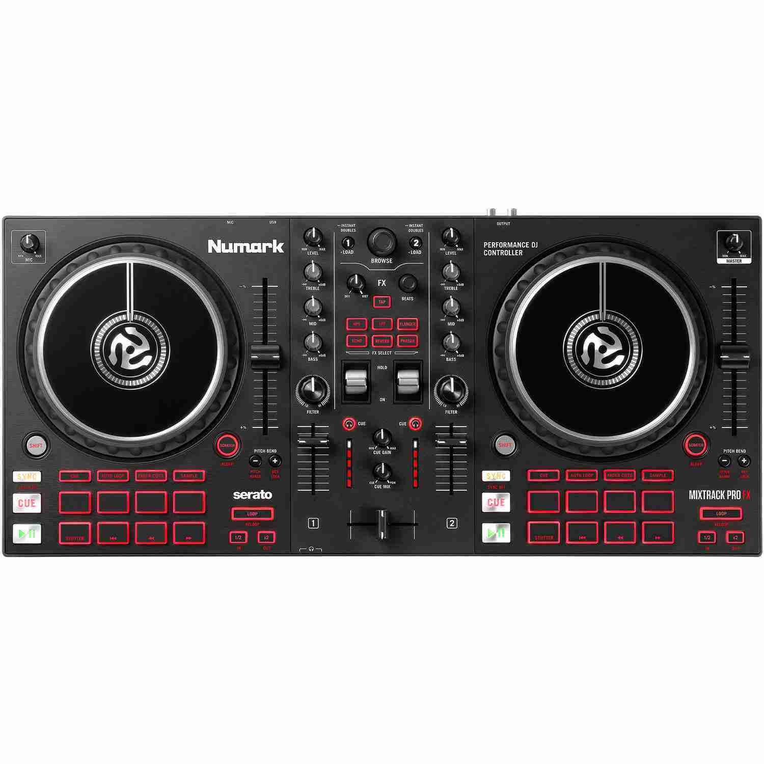 وحدة تحكم DJ ثنائية الأسطح Numark Mixtrack Pro FX مع مفاتيح FX وبرنامج Serato DJ Lite 4