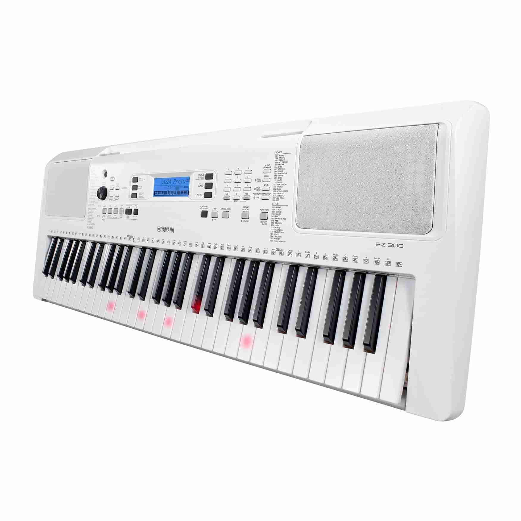 لوحة مفاتيح محمولة Yamaha EZ-300 بـ 61 مفتاحًا مضاءً مع مرافق للتوزيع الموسيقي 5