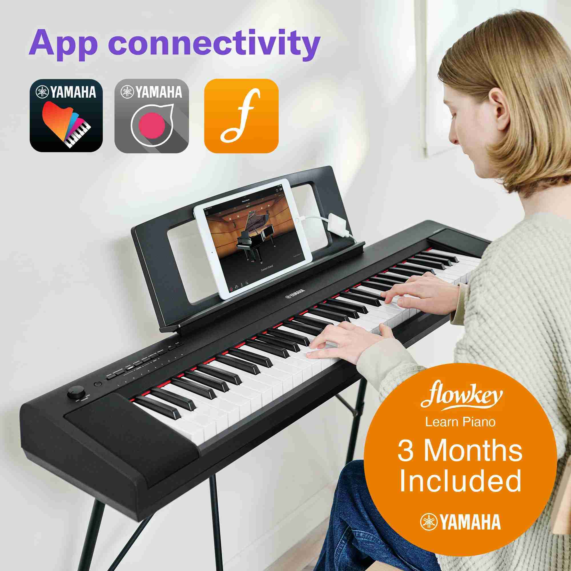 بيانو رقمي محمول Yamaha NP-15 Piaggero بـ 61 مفتاحًا - أسود 5