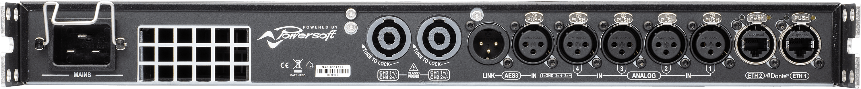 Powersoft T904 4-Channel Touring Power Amplifier with DSP and Dante (8000W) 4