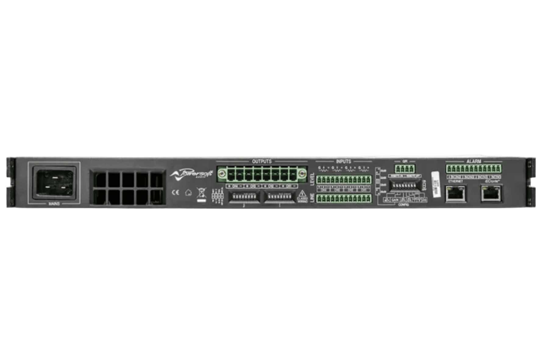 Powersoft Quattrocanali 1204 DSP+D 4-Channel 1200W Installation Amplifier with Dante 9