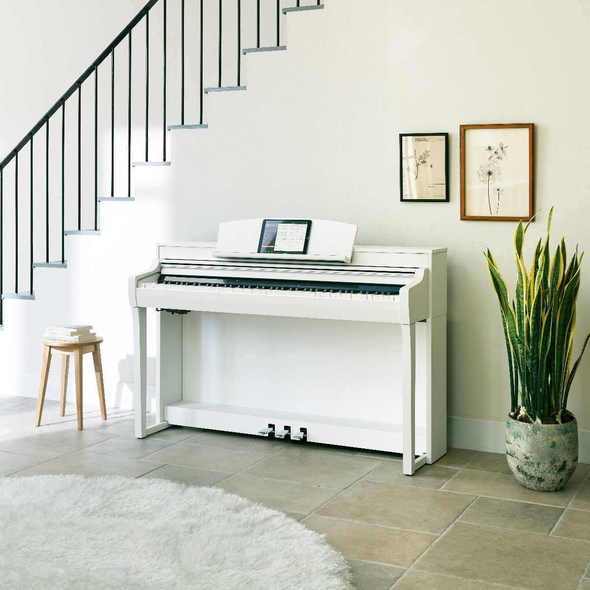 Yamaha CSP-255 Clavinova 88-Key Digital Piano with Bench in White 2