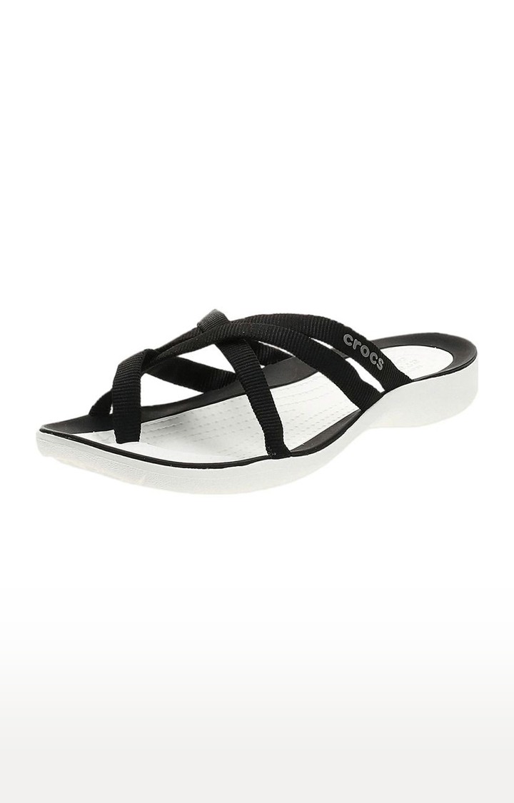 Women's Black Solid Flat Slip-ons