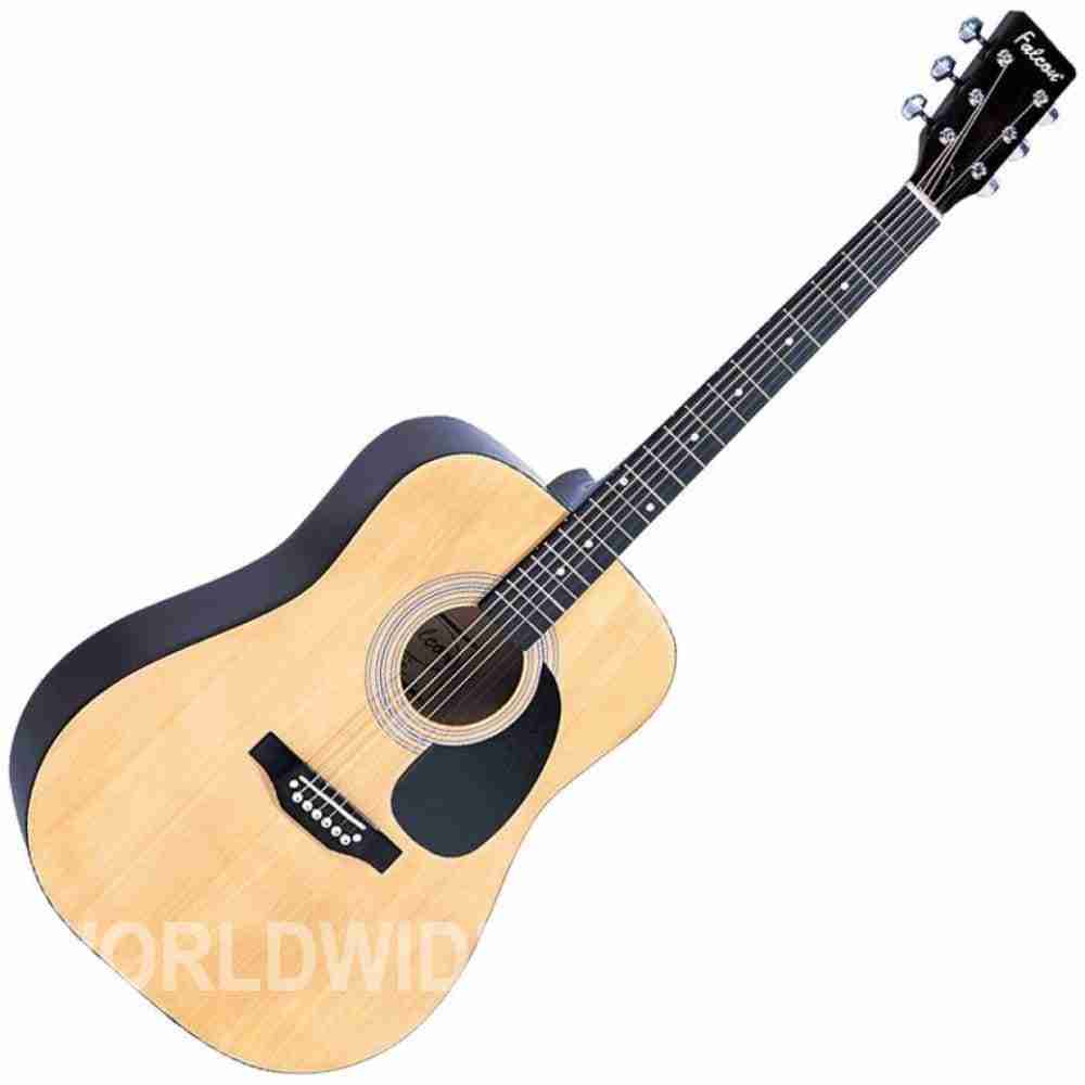 Falcon FG100N Dreadnought 6-String Acoustic Guitar Outfit, Natural Finish 2