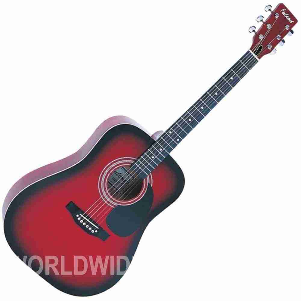 JHS Falcon FG100 طقم جيتار أكوستيك دريدنوت، أحمر 3