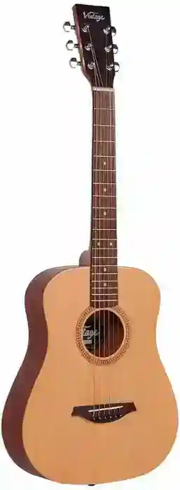 Vintage VTG100N Baby Travel Acoustic Guitar with Solid Spruce Top 9