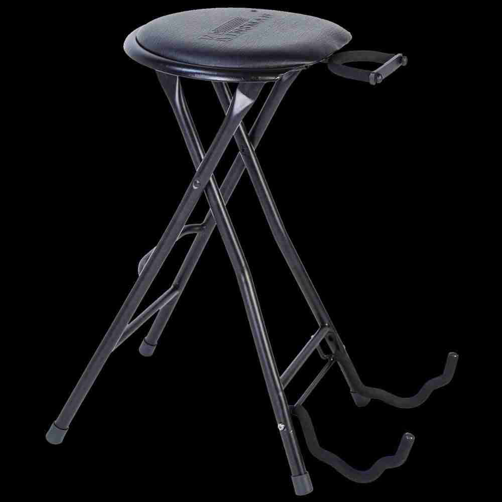 Kinsman KGS Dual-Stool Combination Guitar Stand and Musician's Seat, Black 2