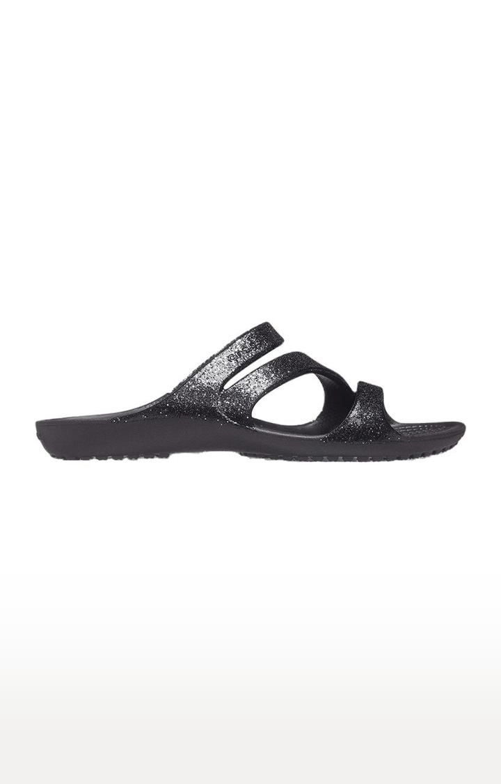 Women's Black Solid Flat Slip-ons