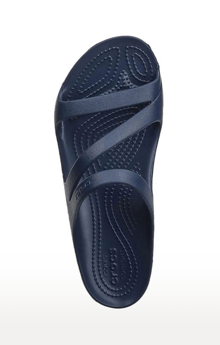 Crocs | Women's Blue Solid Flat Slip-ons 3