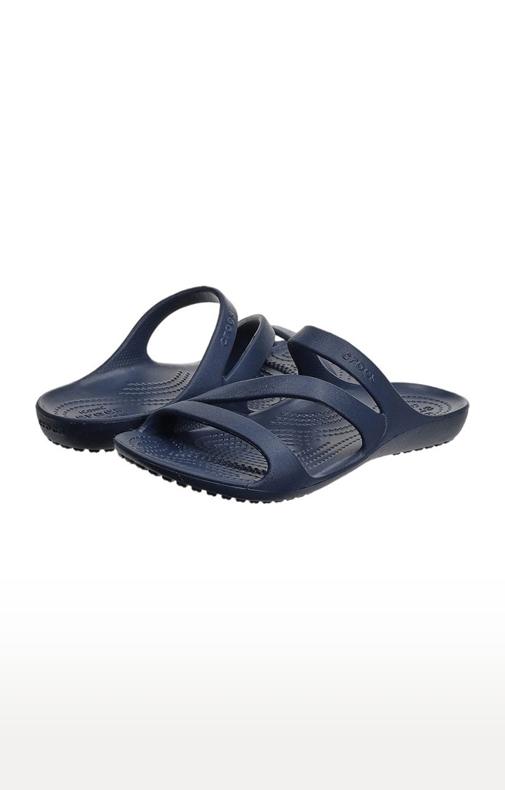 Crocs | Women's Blue Solid Flat Slip-ons 5