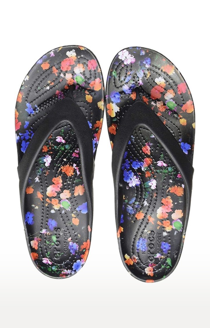 Women's Black Solid Slippers