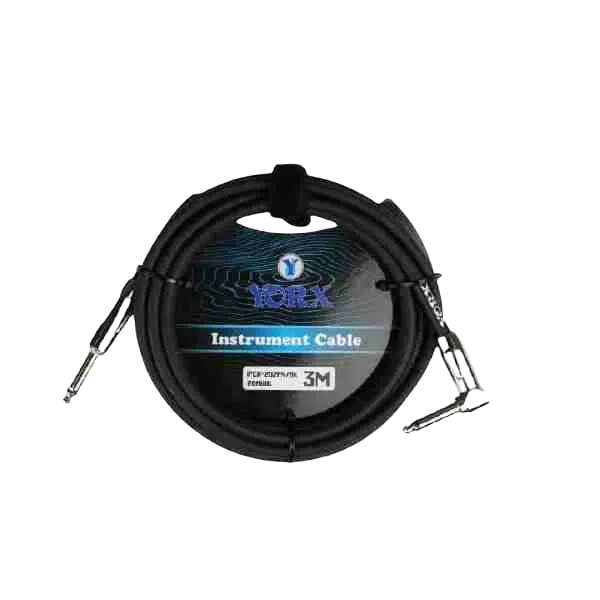 كابل آلات موسيقية Yorx Ipcx-202Pn-3M، 3 أمتار أسود، جاك أحادي 1/4" مستقيم إلى مائل 1