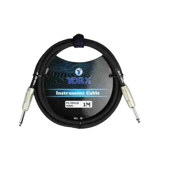 كابل آلات موسيقية Yorx IPX-201PR-1M، أحادي TS مقاس 1/4 بوصة، متر واحد، أسود 1