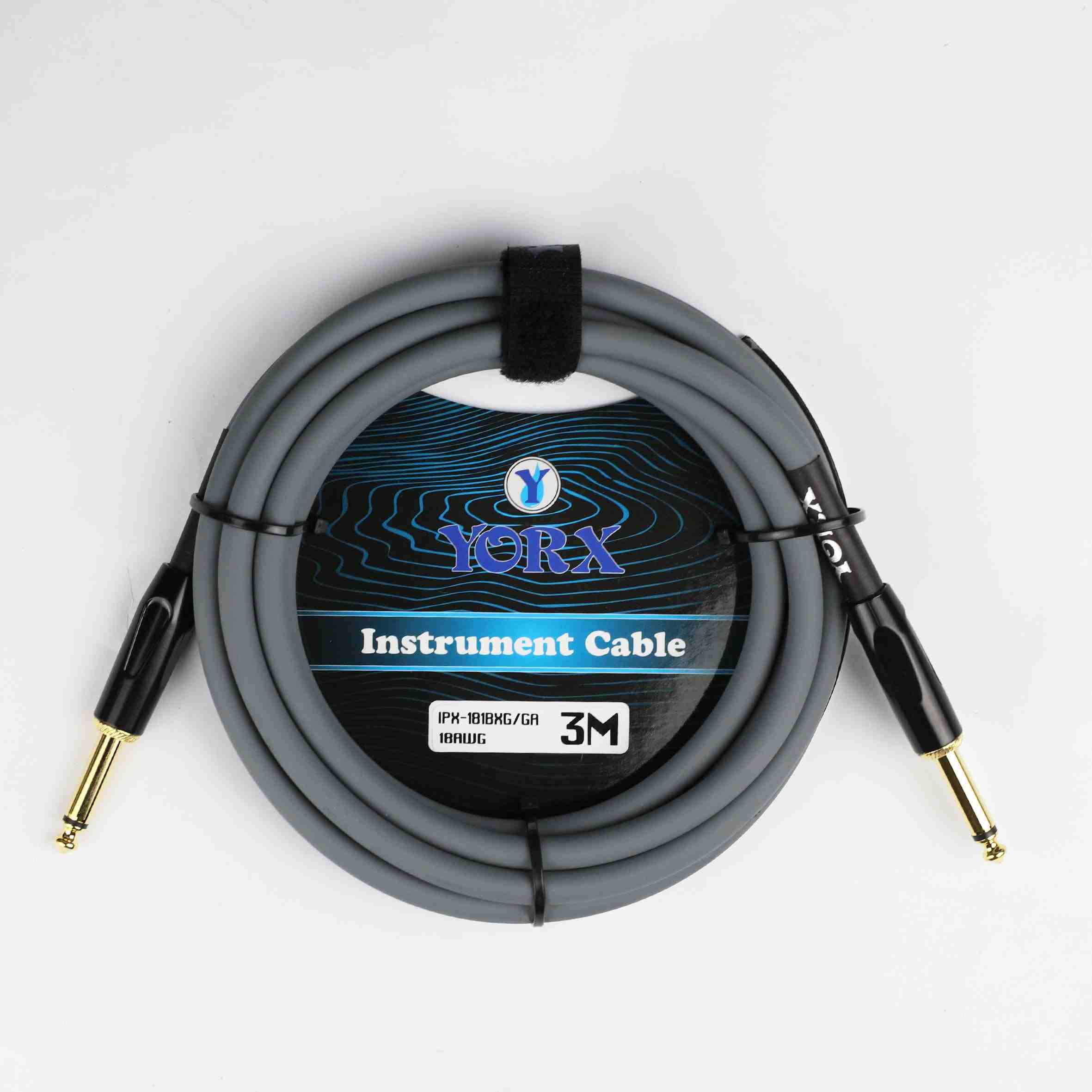 Yorx IP-181BXG-3M Braided Instrument Cable, 3m (9.8ft), 1/4-inch Mono Plugs 2