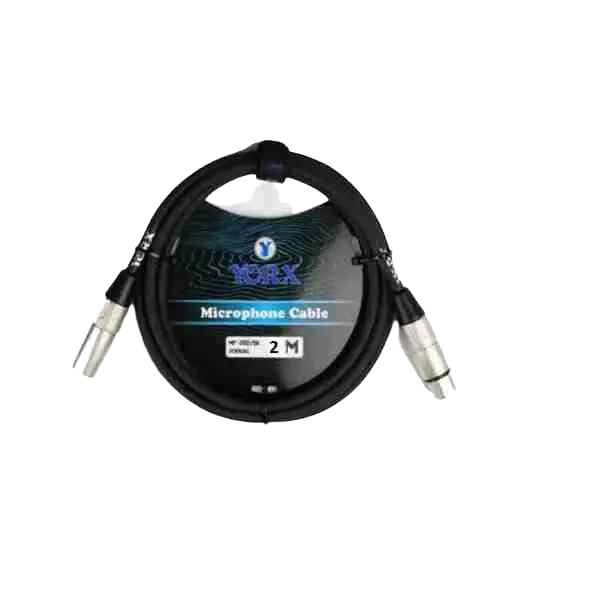 Yorx MP-280-2M كابل ميكروفون XLR متوازن، 2 متر (6.5 قدم)، أسود