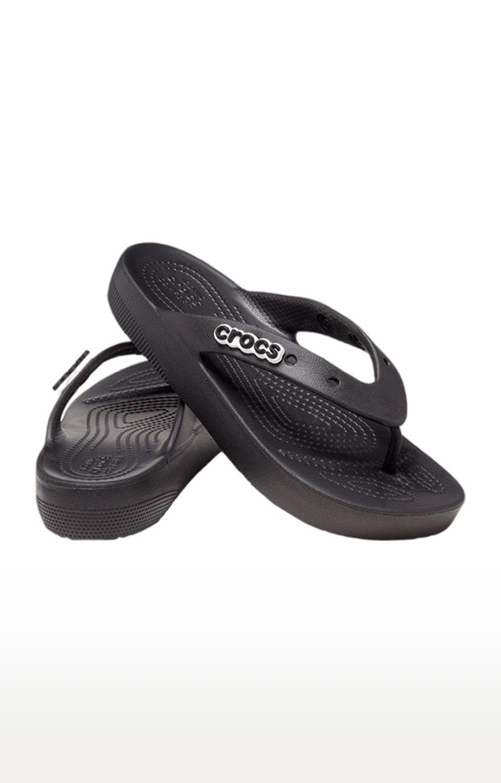 Crocs | Women's Black Solid Slippers 4