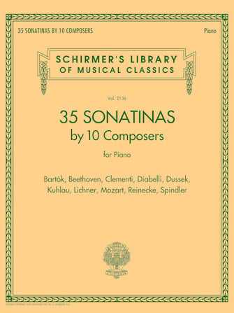 Hal Leonard 35 سوناتينا لعشرة مؤلفين للبيانو، مكتبة Schirmer المجلد 2136 2