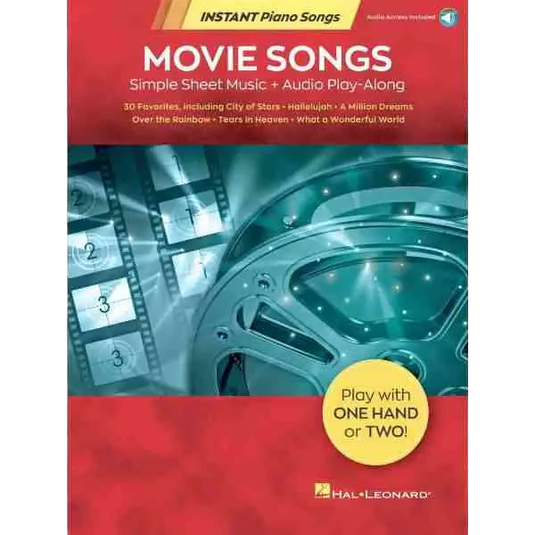 كتاب أغاني Hal Leonard Movie Songs Instant Piano Songs مع مقاطع صوتية عبر الإنترنت 1