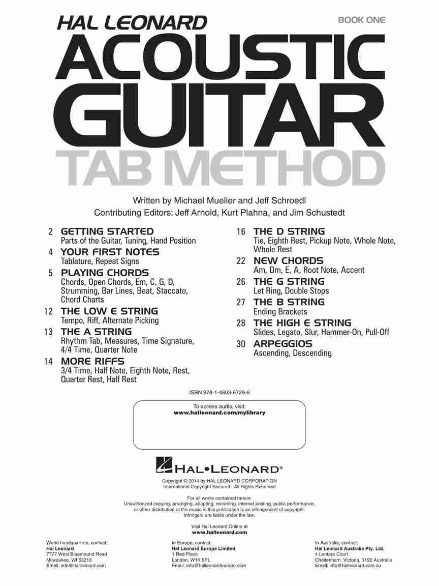 كتاب Hal Leonard Guitar Tab Method الأول للمبتدئين مع مقاطع صوتية عبر الإنترنت 3