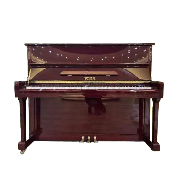 Yorx HU-118-MHP Upright Acoustic Piano, Mahogany Polish (118cm) with Bench