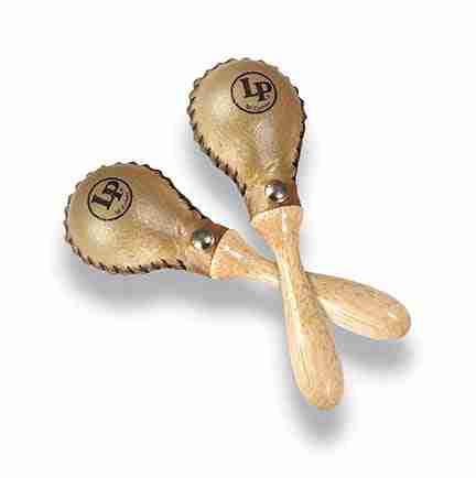 LP LP285 Mini Rawhide Maracas, Matched Pair, Natural Finish, 5.75-inch 2