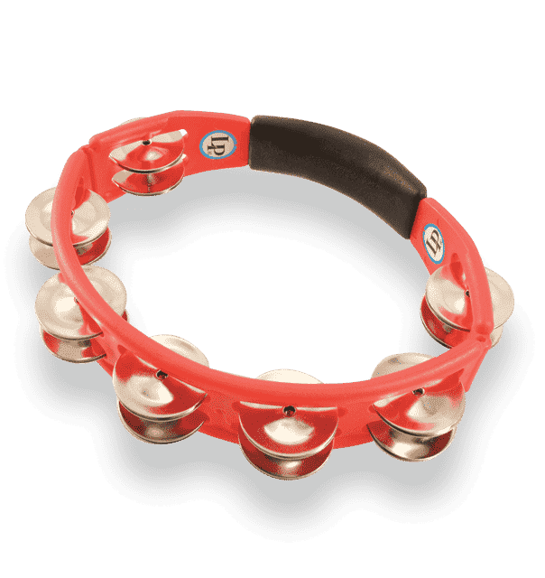LP Cyclops Handheld Tambourine, Red, Steel Jingles, Ergonomic Design 2