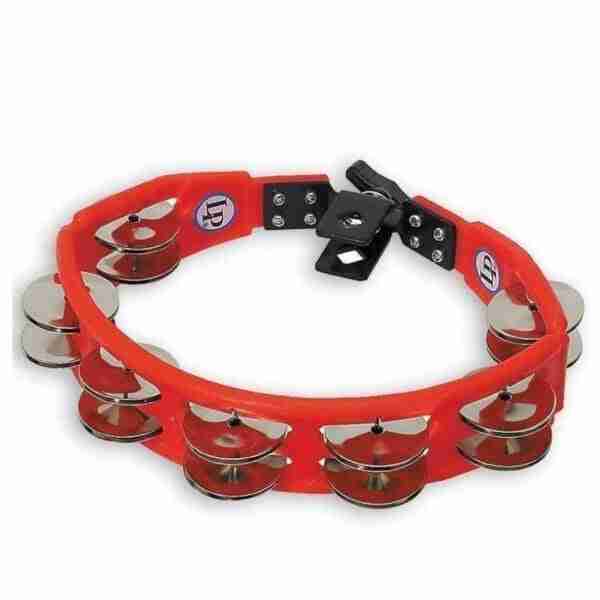 طبلة LP Cyclops مثبتة على طبلة، حمراء، جلاجل فولاذية (LP161) 2