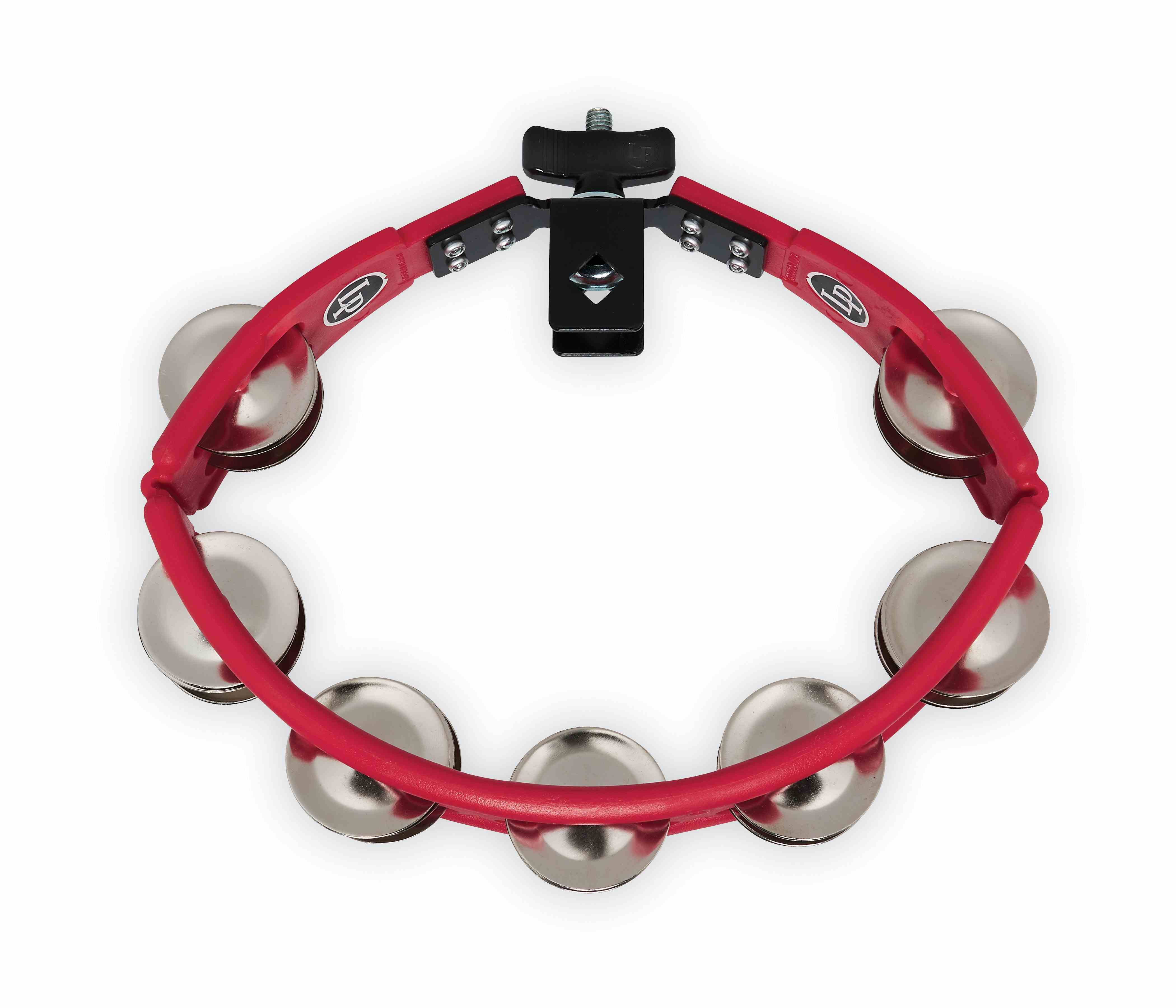 طبلة LP Cyclops مثبتة على طبلة، حمراء، جلاجل فولاذية (LP161) 5