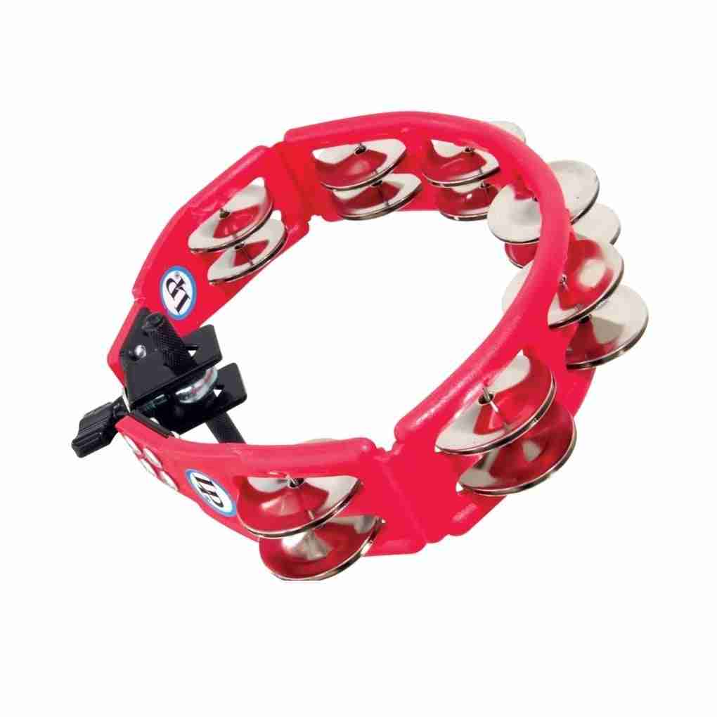 طبلة LP Cyclops مثبتة على طبلة، حمراء، جلاجل فولاذية (LP161) 3