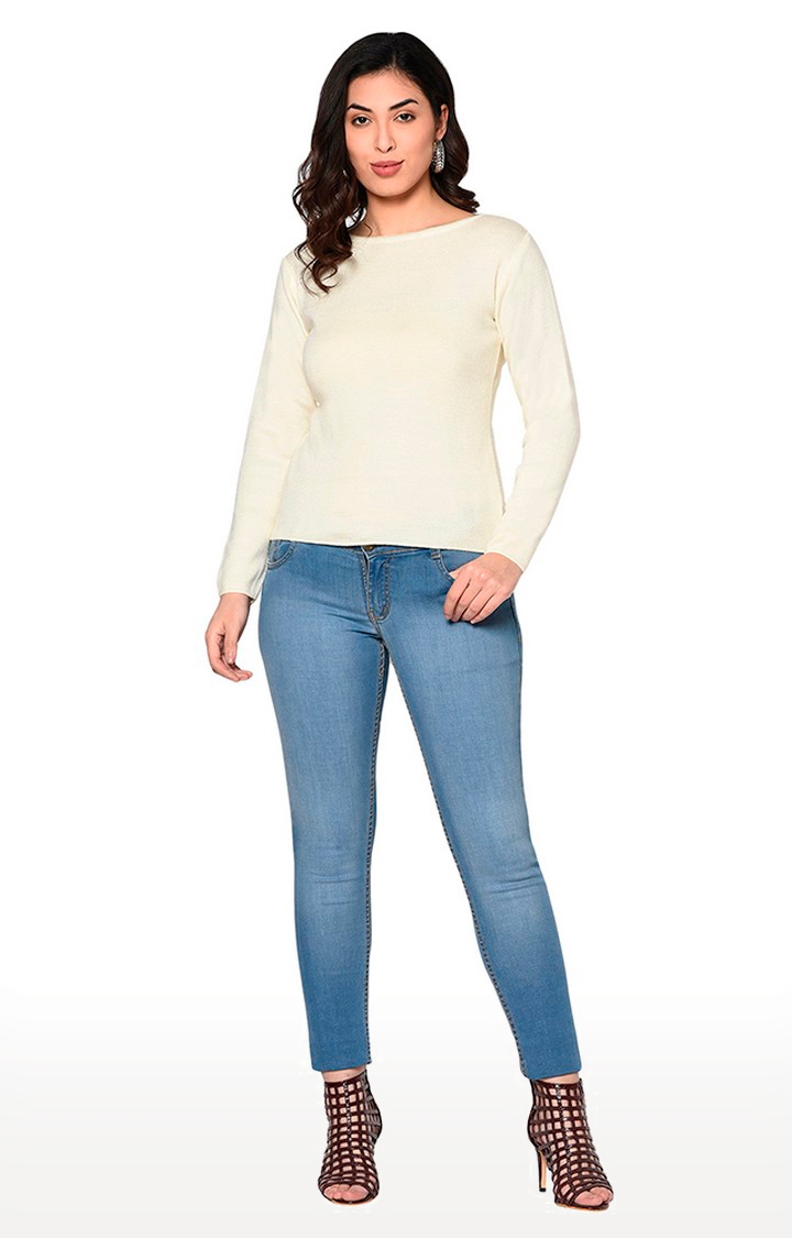 Fabnest | White Solid Sweaters 1